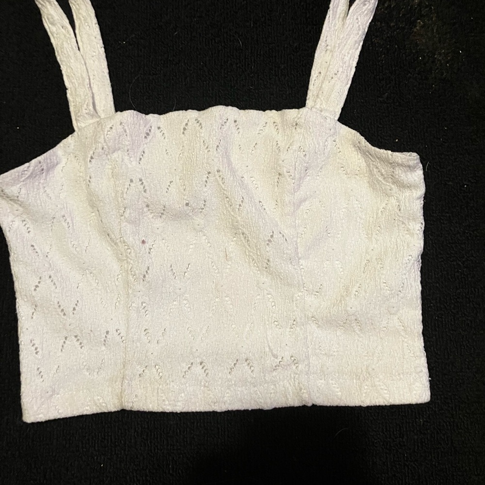 Forever 21 Cream Tank Top Crop Bustier Style